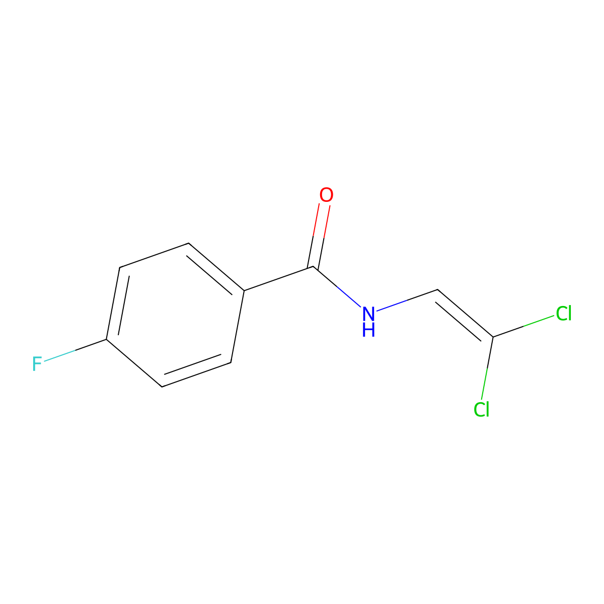N-(2,2-dichloroethenyl)-4-fluorobenzamide molecular structure, CAS 67833-26-5