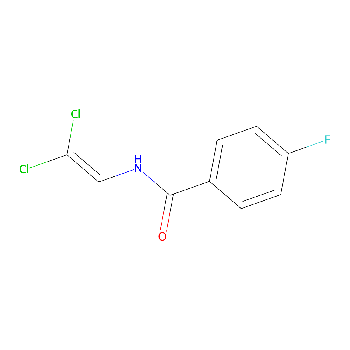 N-(2,2-dichloroethenyl)-4-fluorobenzamide molecular structure, CAS 67833-26-5