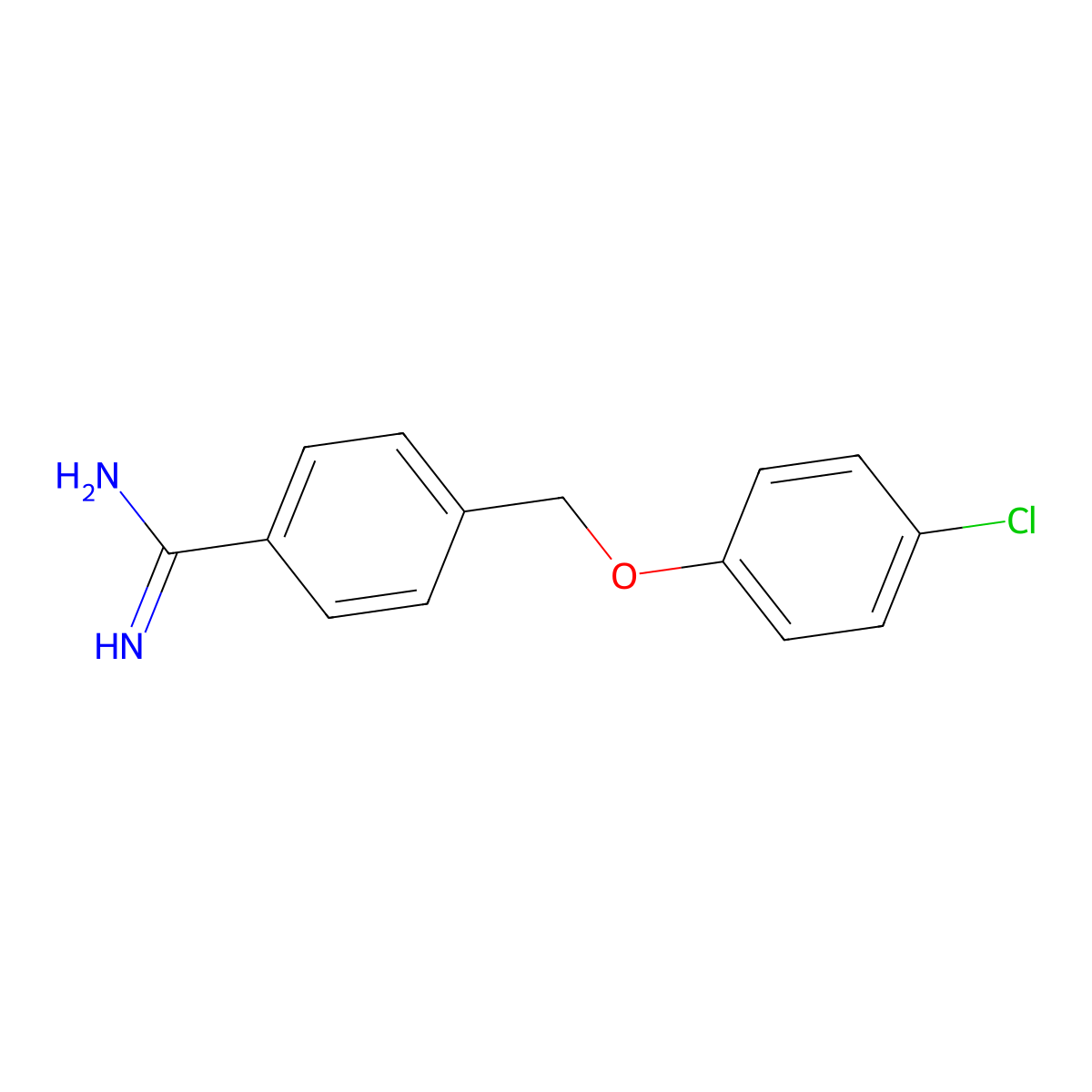 4-[(4-Chlorophenoxy)methyl]benzene-1-carboximidamide molecular structure, CAS 67833-69-6