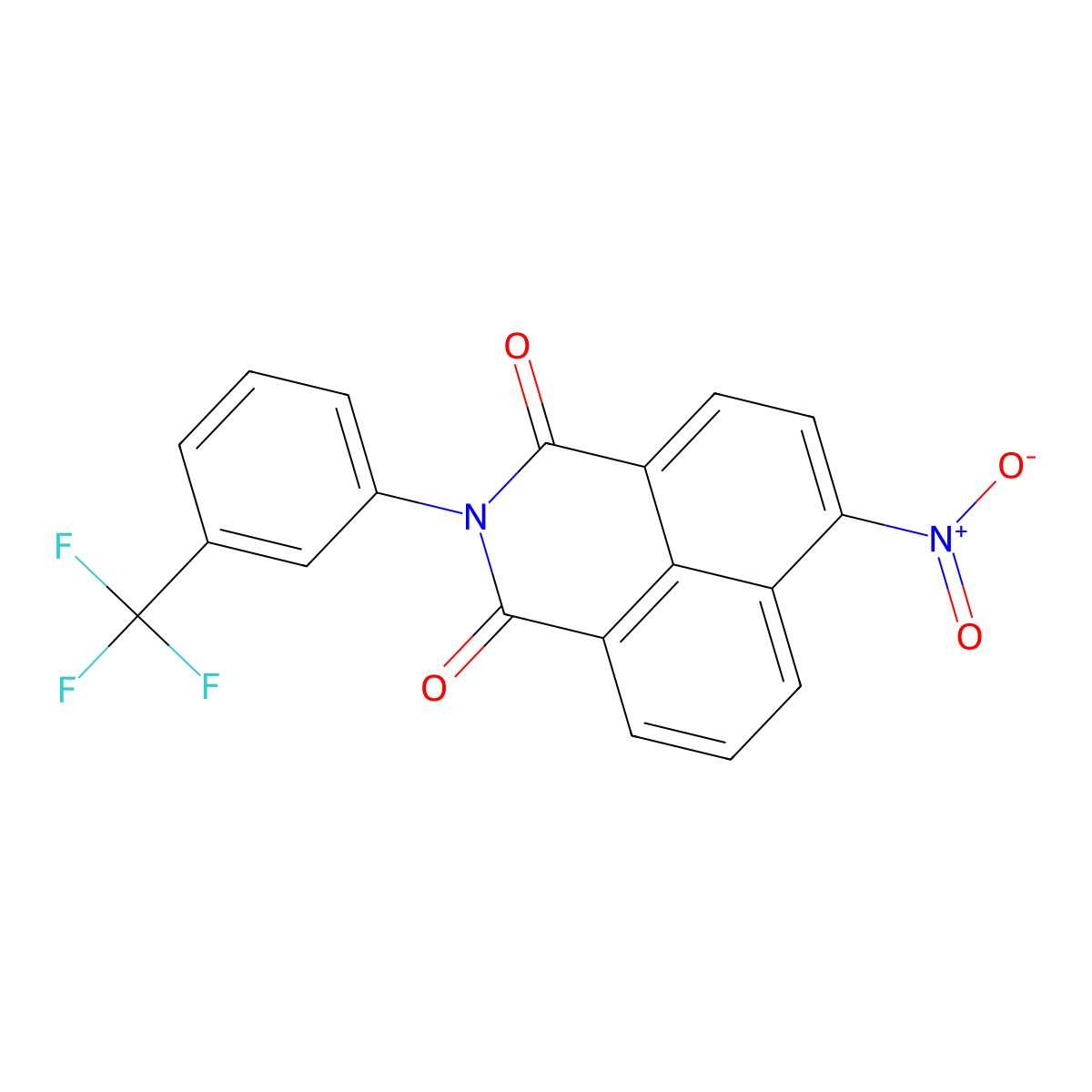 6-nitro-2-[3-(trifluoromethyl)phenyl]-1H-benzo[de]isoquinoline-1,3(2H)-dione molecular structure, CAS 67834-79-1