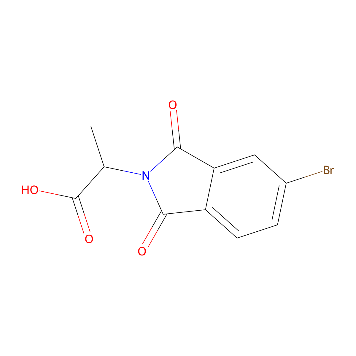 2-(5-bromo-1,3-dioxo-2,3-dihydro-1H-isoindol-2-yl)propanoic acid molecular structure, CAS 67835-26-1