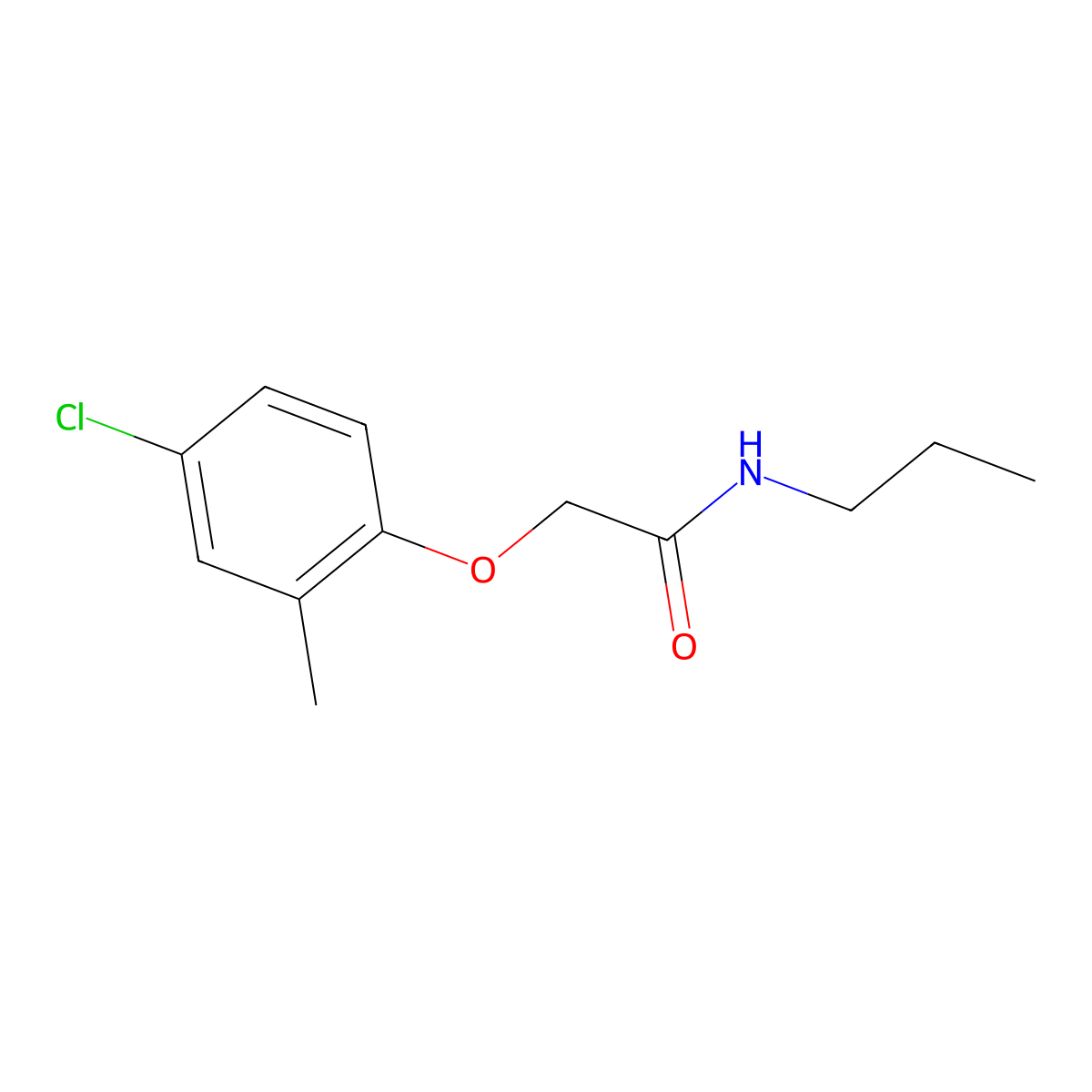 2-(4-chloro-2-methylphenoxy)-N-propylacetamide molecular structure, CAS 67836-02-6
