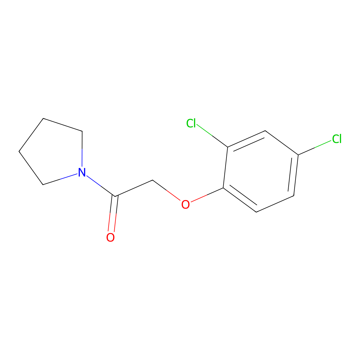 1-[(2,4-Dichlorophenoxy)acetyl]pyrrolidine molecular structure, CAS 67836-03-7