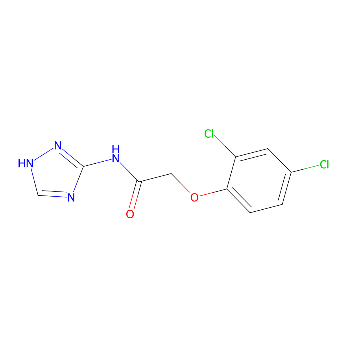 Acetamide, 2-(2,4-dichlorophenoxy)-N-(s-triazol-3-yl)- molecular structure, CAS 67836-16-2