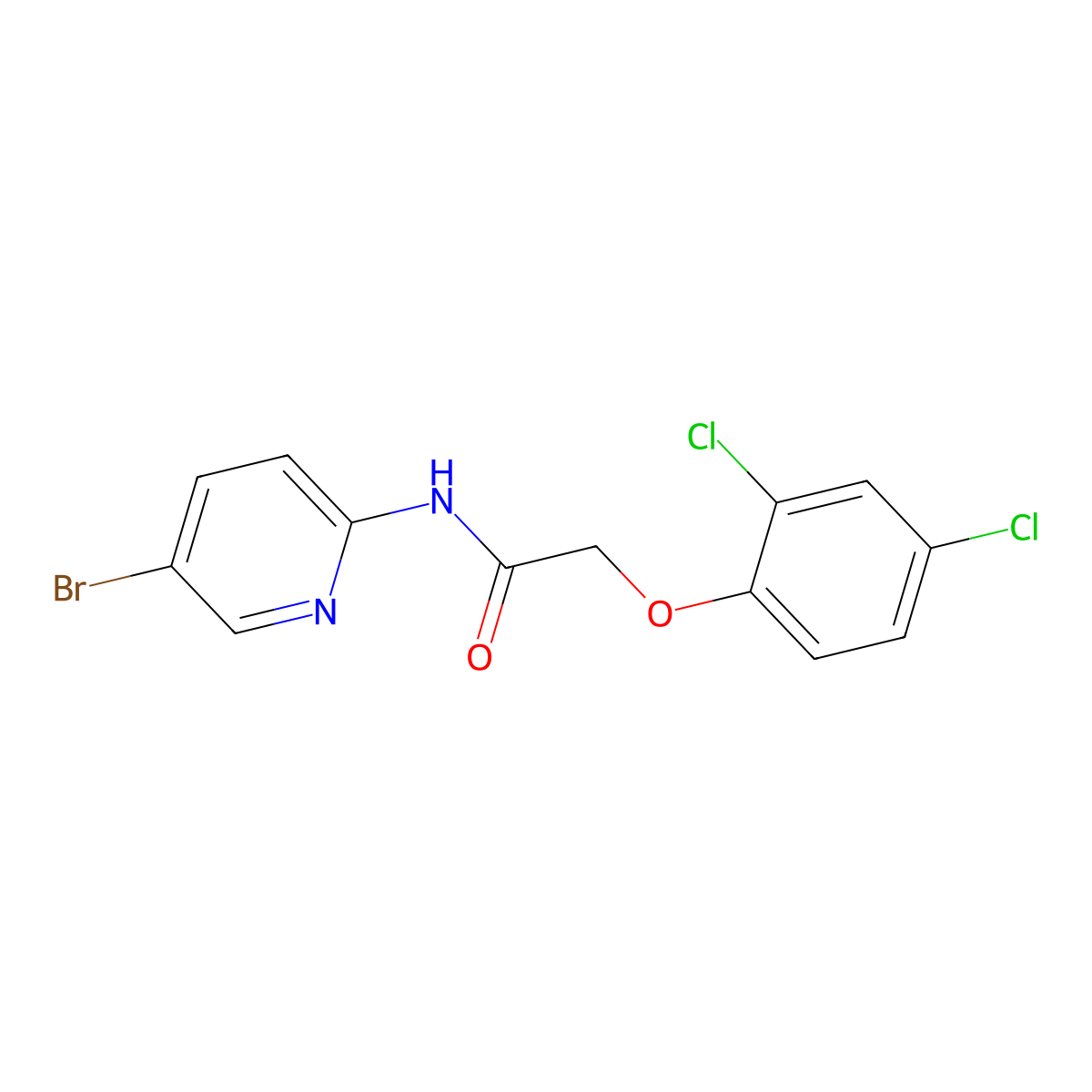 N-(5-bromopyridin-2-yl)-2-(2,4-dichlorophenoxy)acetamide molecular structure, CAS 67836-17-3