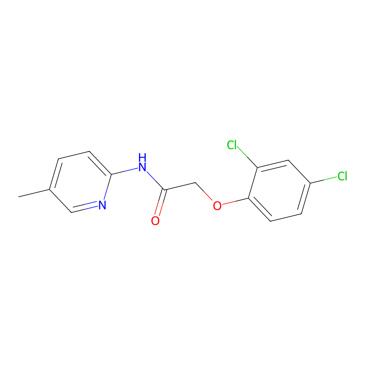 2-(2,4-dichlorophenoxy)-N-(5-methylpyridin-2-yl)acetamide molecular structure, CAS 67836-22-0