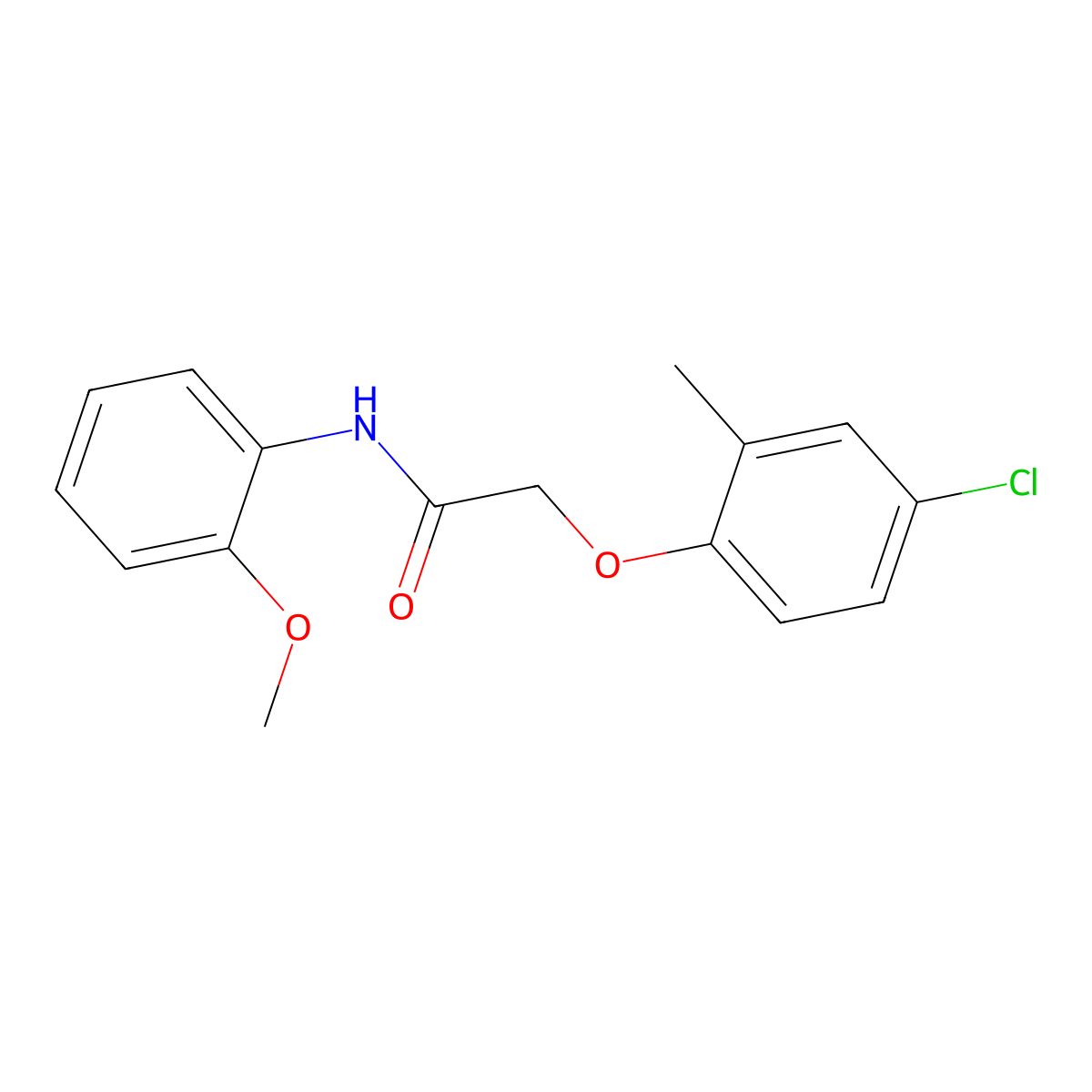 2-(4-chloro-2-methylphenoxy)-N-(2-methoxyphenyl)acetamide molecular structure, CAS 67836-36-6