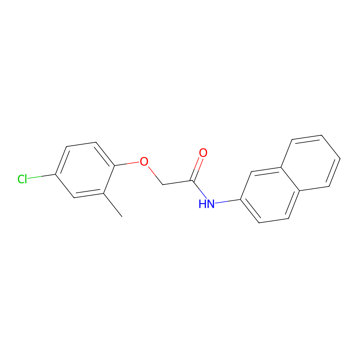2-(4-chloro-2-methylphenoxy)-N-(2-naphthyl)acetamide molecular structure, CAS 67836-45-7