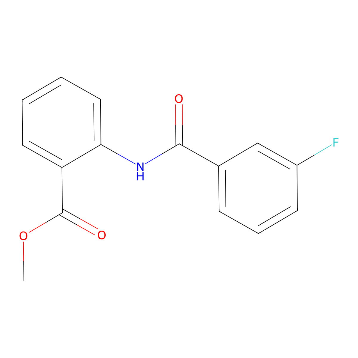 Methyl 2-(3-fluorobenzamido)benzoate molecular structure, CAS 67836-46-8