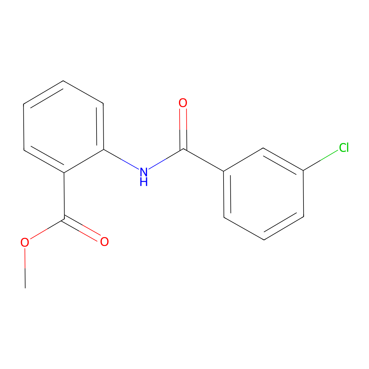 Methyl N-(3-chlorobenzoyl)anthranilate molecular structure, CAS 67836-47-9
