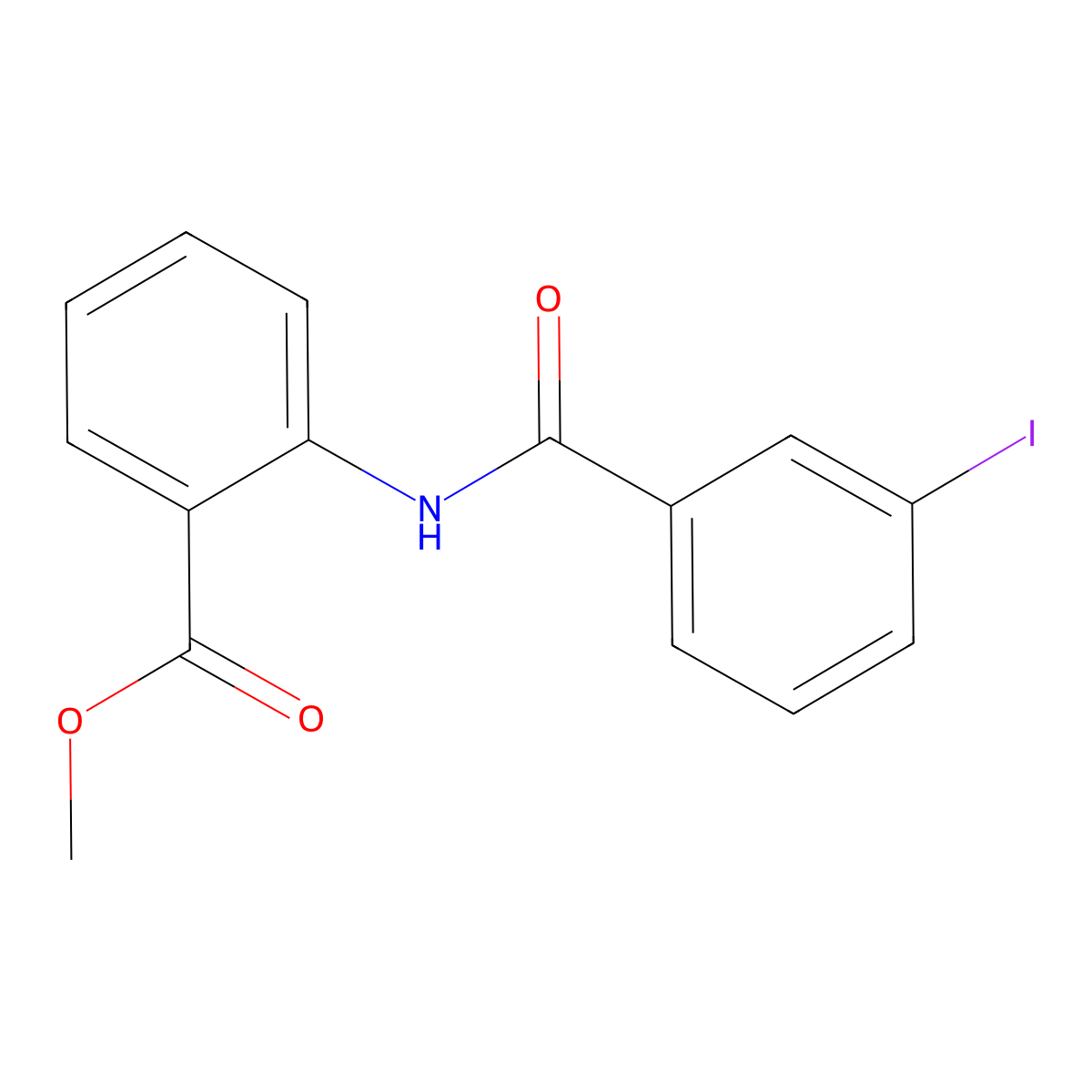 Methyl 2-[(3-iodobenzoyl)amino]benzoate molecular structure, CAS 67836-49-1