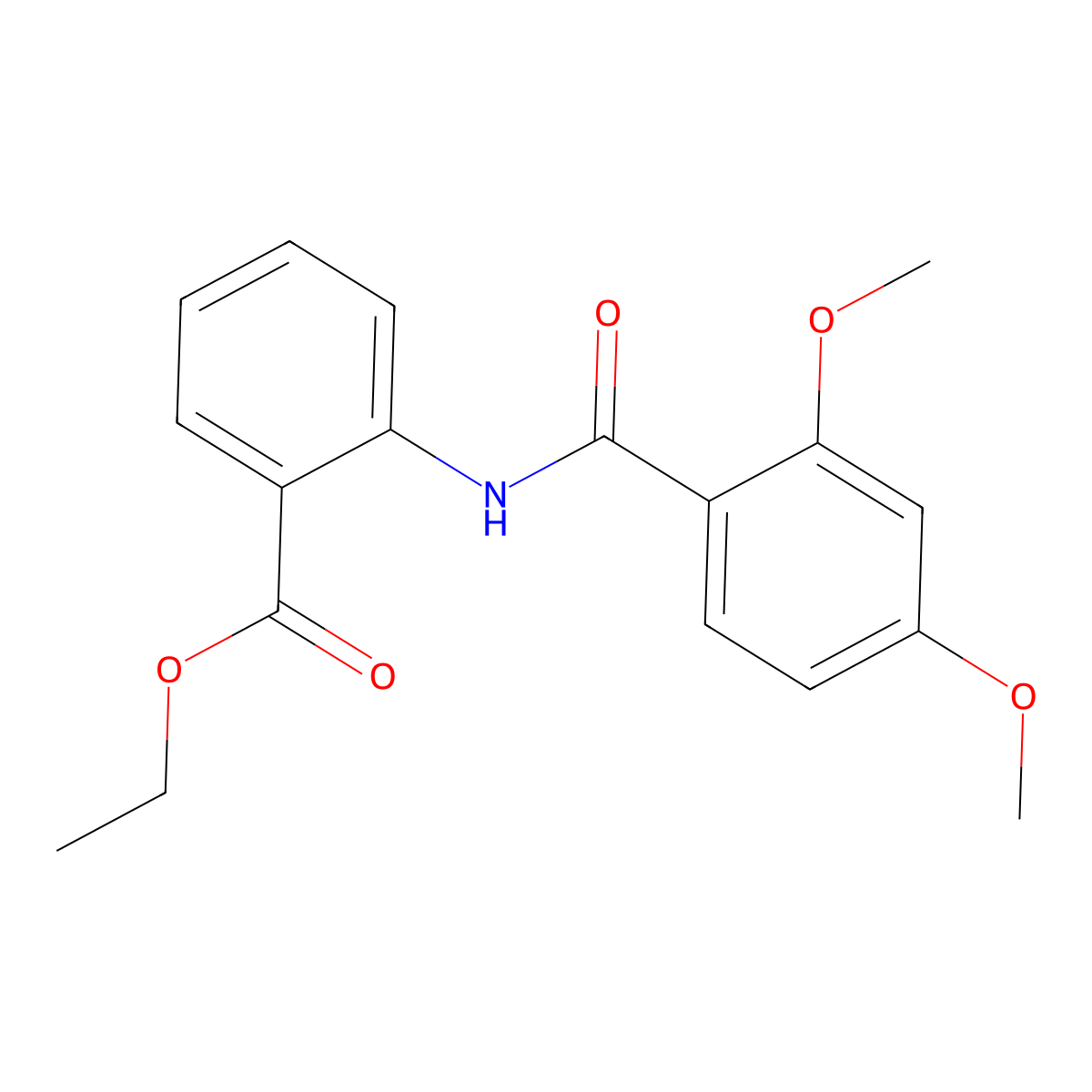 Ethyl 2-[(2,4-dimethoxybenzoyl)amino]benzoate molecular structure, CAS 67836-55-9