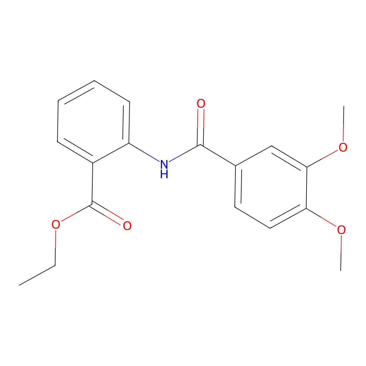 Ethyl 2-[(3,4-dimethoxybenzoyl)amino]benzoate molecular structure, CAS 67836-56-0