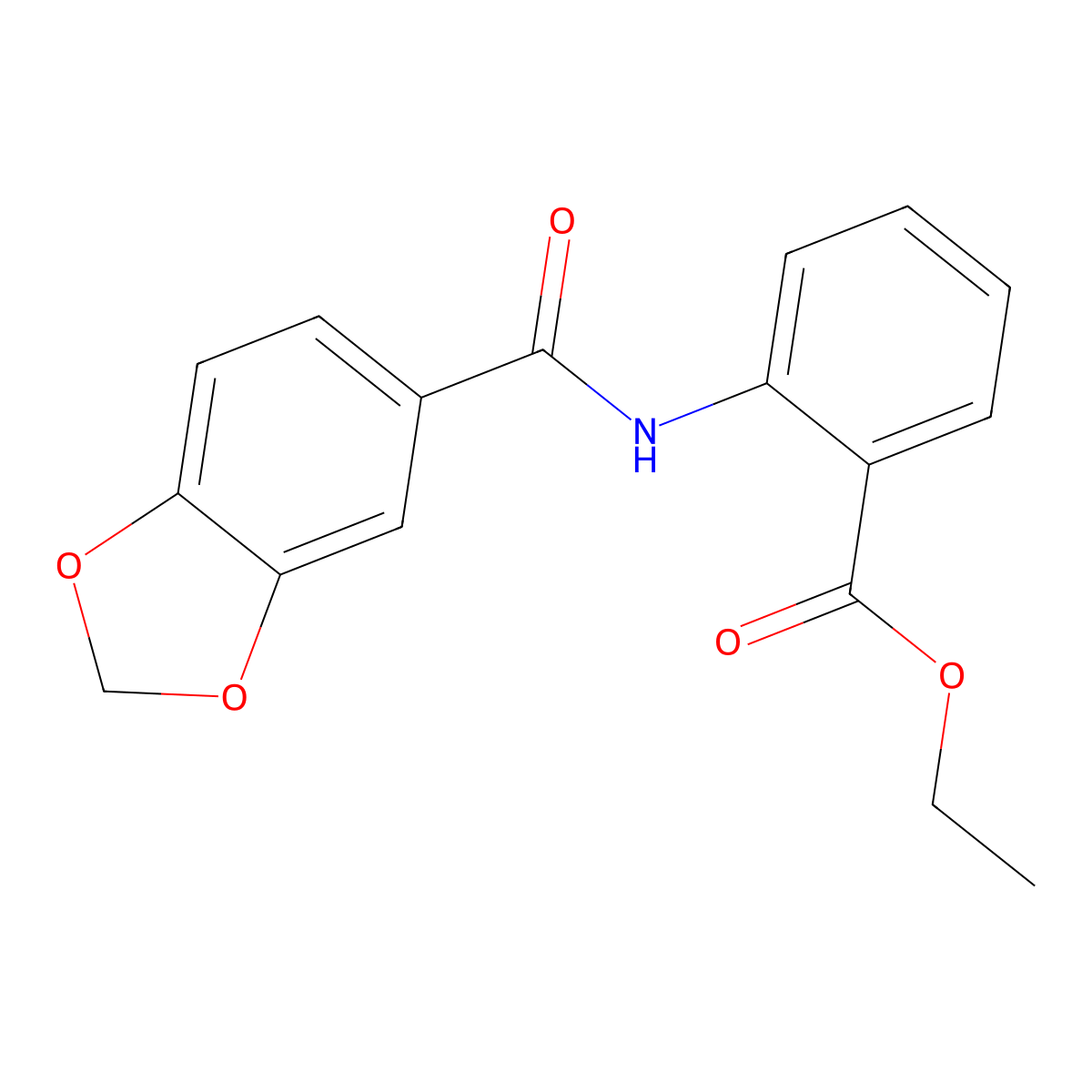 Ethyl 2-(1,3-benzodioxole-5-carbonylamino)benzoate molecular structure, CAS 67836-57-1