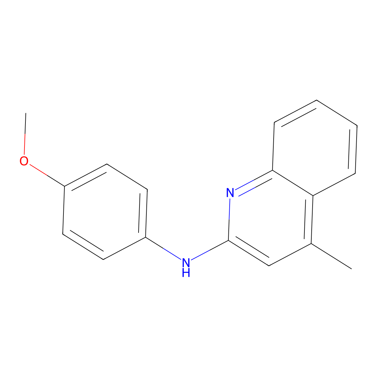 N-(4-methoxyphenyl)-4-methylquinolin-2-amine molecular structure, CAS 67837-41-6