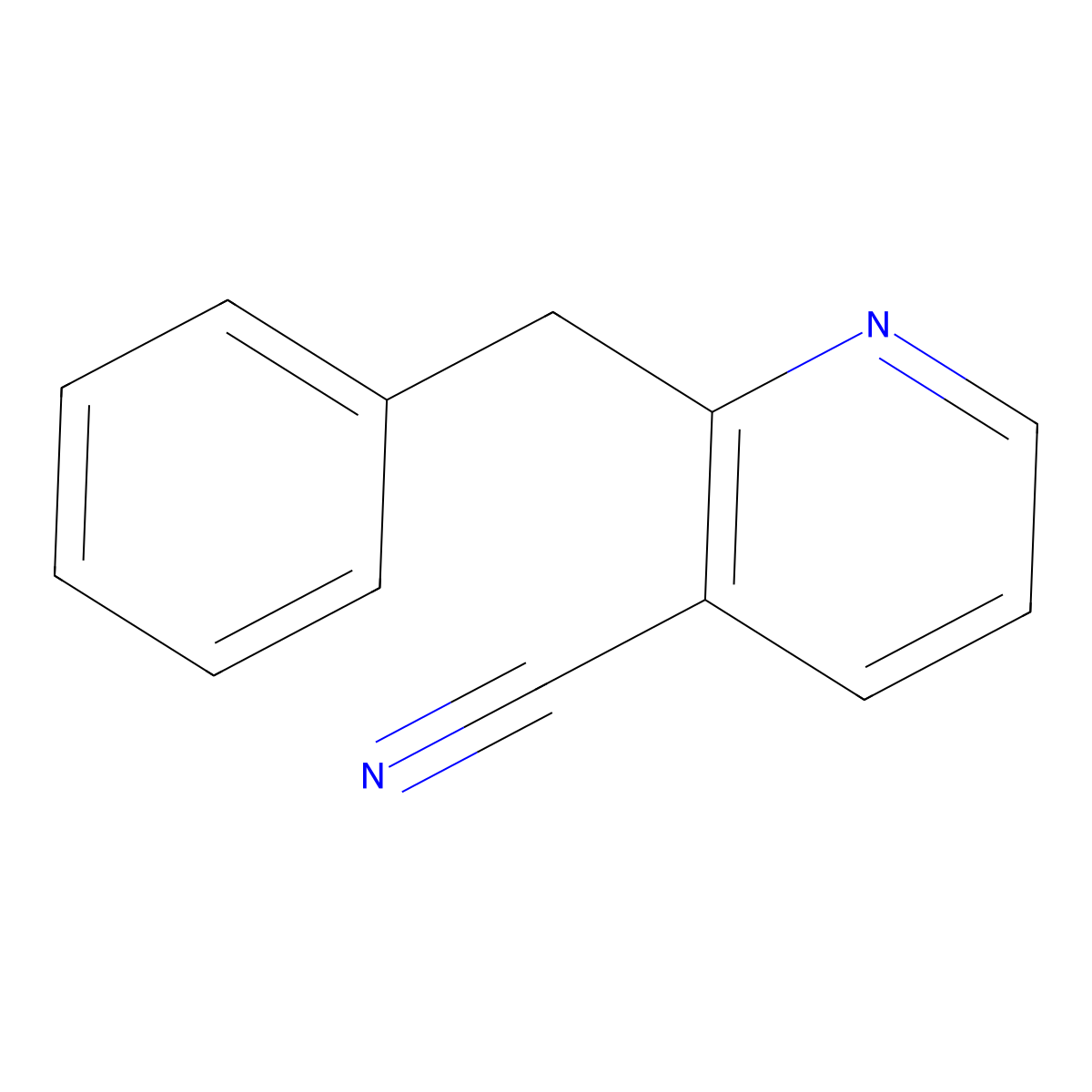 2-(Phenylmethyl)-3-pyridinecarbonitrile molecular structure, CAS 67839-64-9