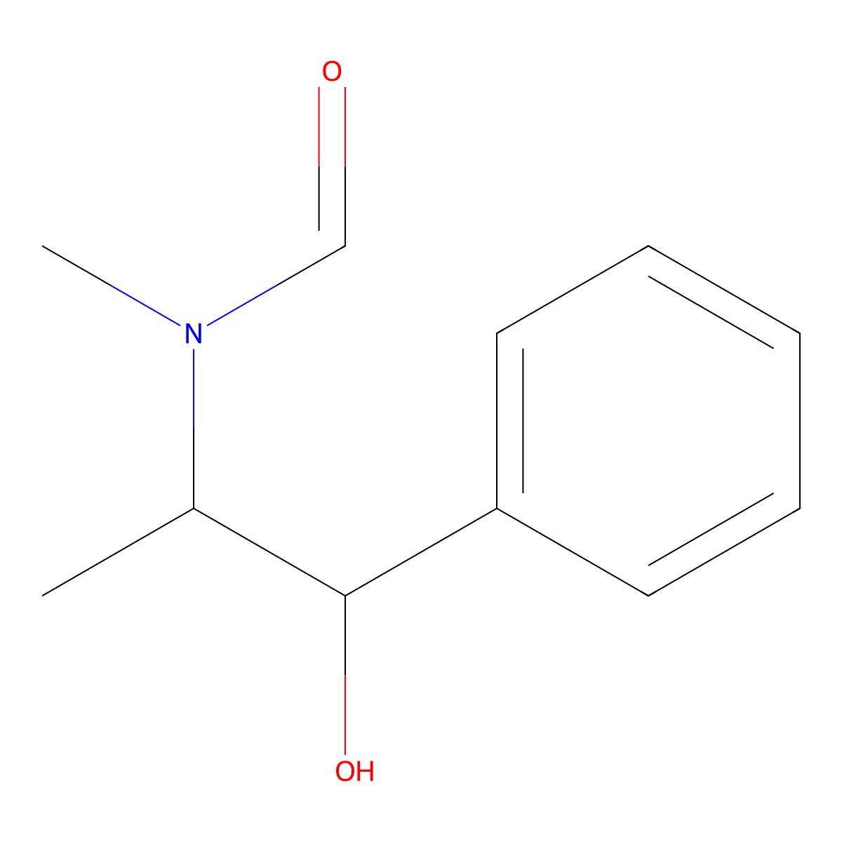 Formamide, N-(2-hydroxy-1-methyl-2-phenylethyl)-N-methyl-, (R*,S*)- molecular structure, CAS 67844-53-5