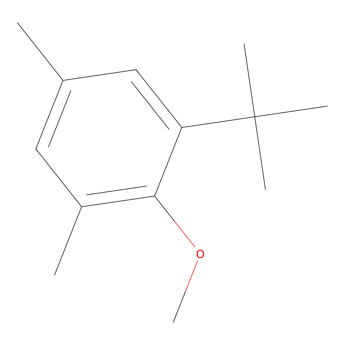 Benzene, 1-(1,1-dimethylethyl)-2-methoxy-3,5-dimethyl- molecular structure, CAS 67845-33-4