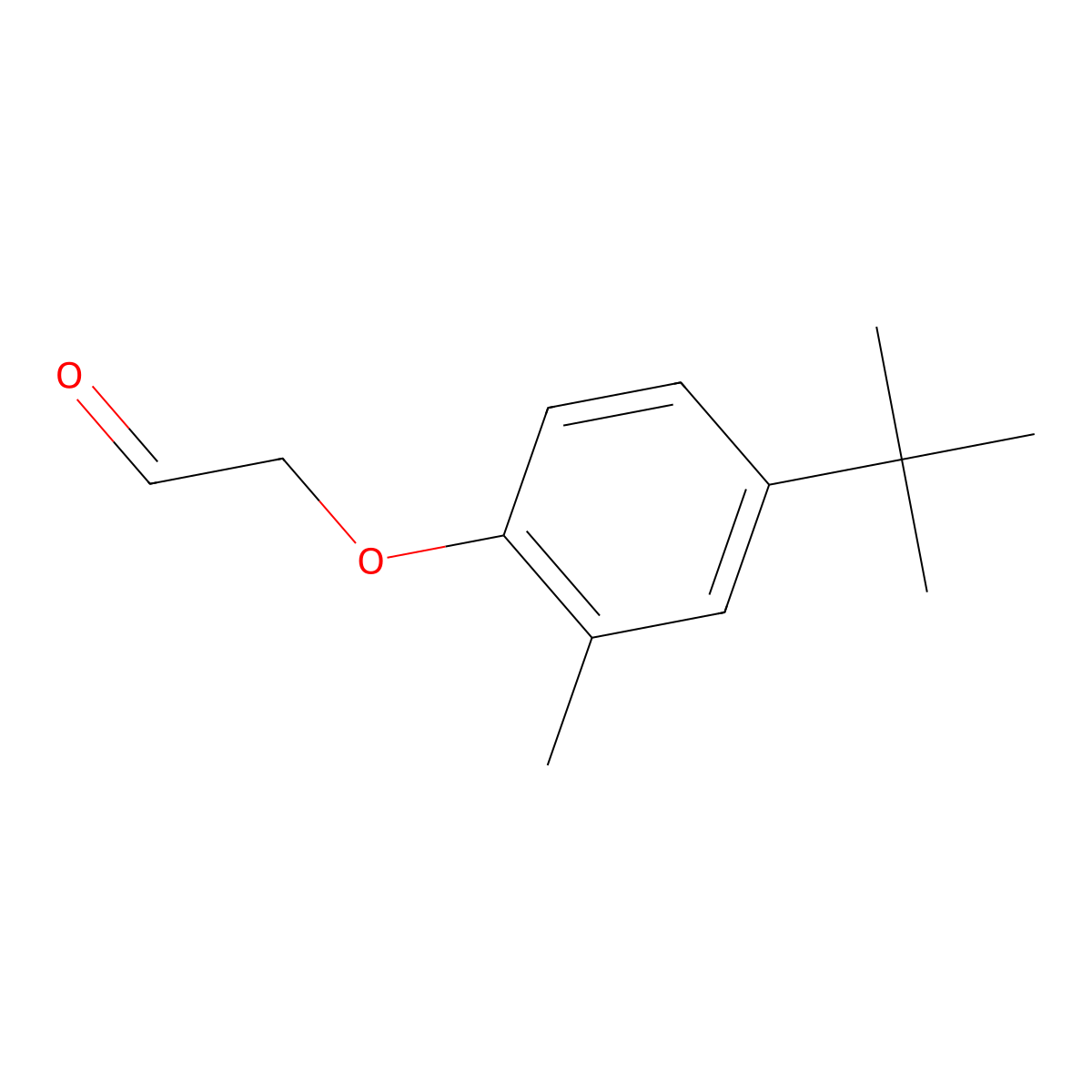 Acetaldehyde, 2-(4-(1,1-dimethylethyl)-2-methylphenoxy)- molecular structure, CAS 67845-53-8
