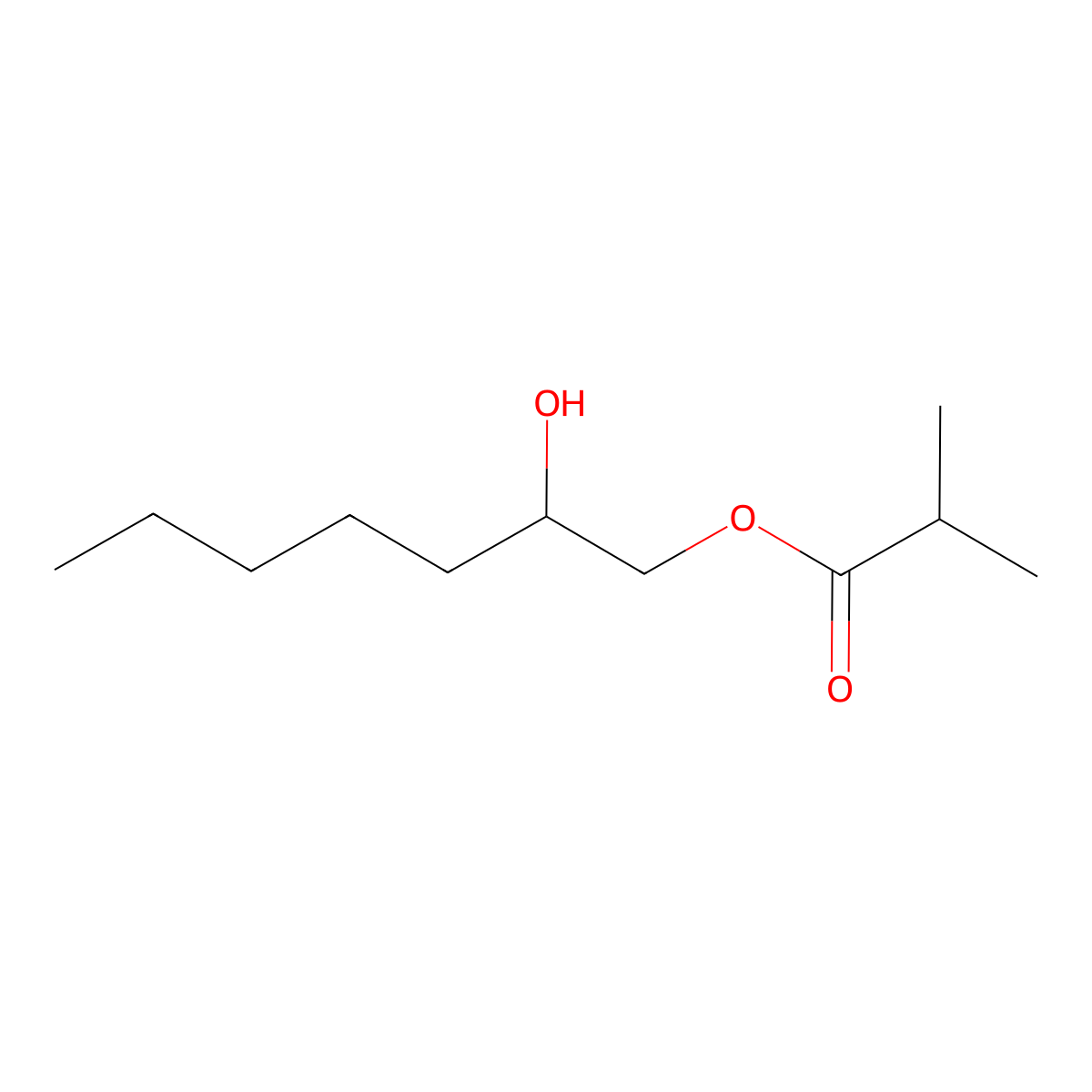Propanoic acid, 2-methyl-, 2-hydroxyheptyl ester molecular structure, CAS 67845-55-0