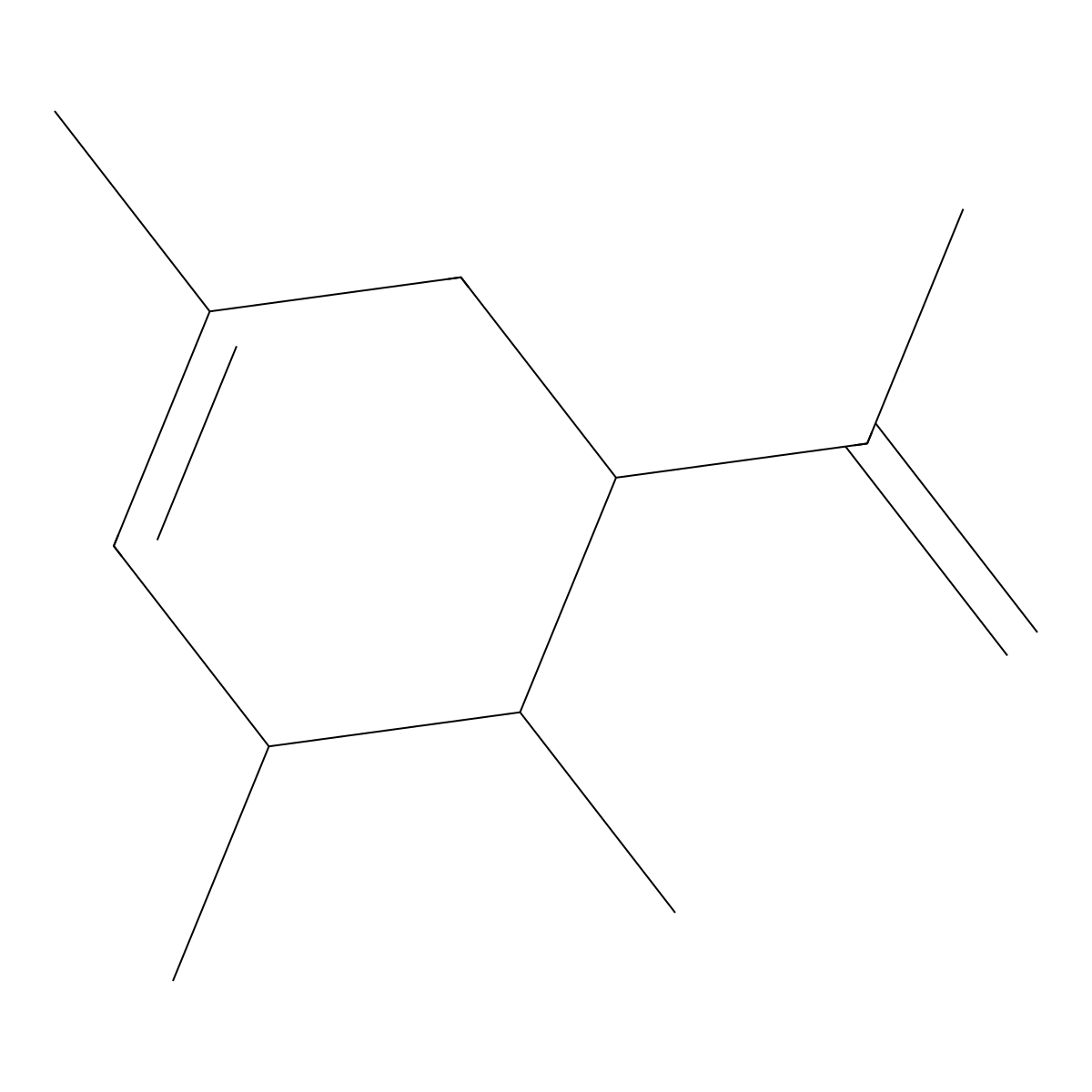 Cyclohexene, 1,3,4-trimethyl-5-(1-methylethenyl)- molecular structure, CAS 67845-77-6
