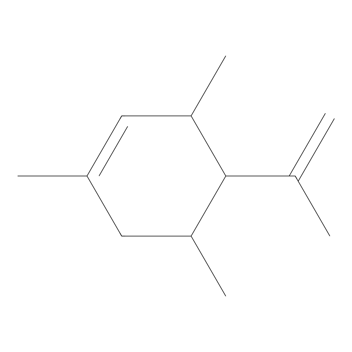 Cyclohexene, 1,3,5-trimethyl-4-(1-methylethenyl)- molecular structure, CAS 67845-78-7