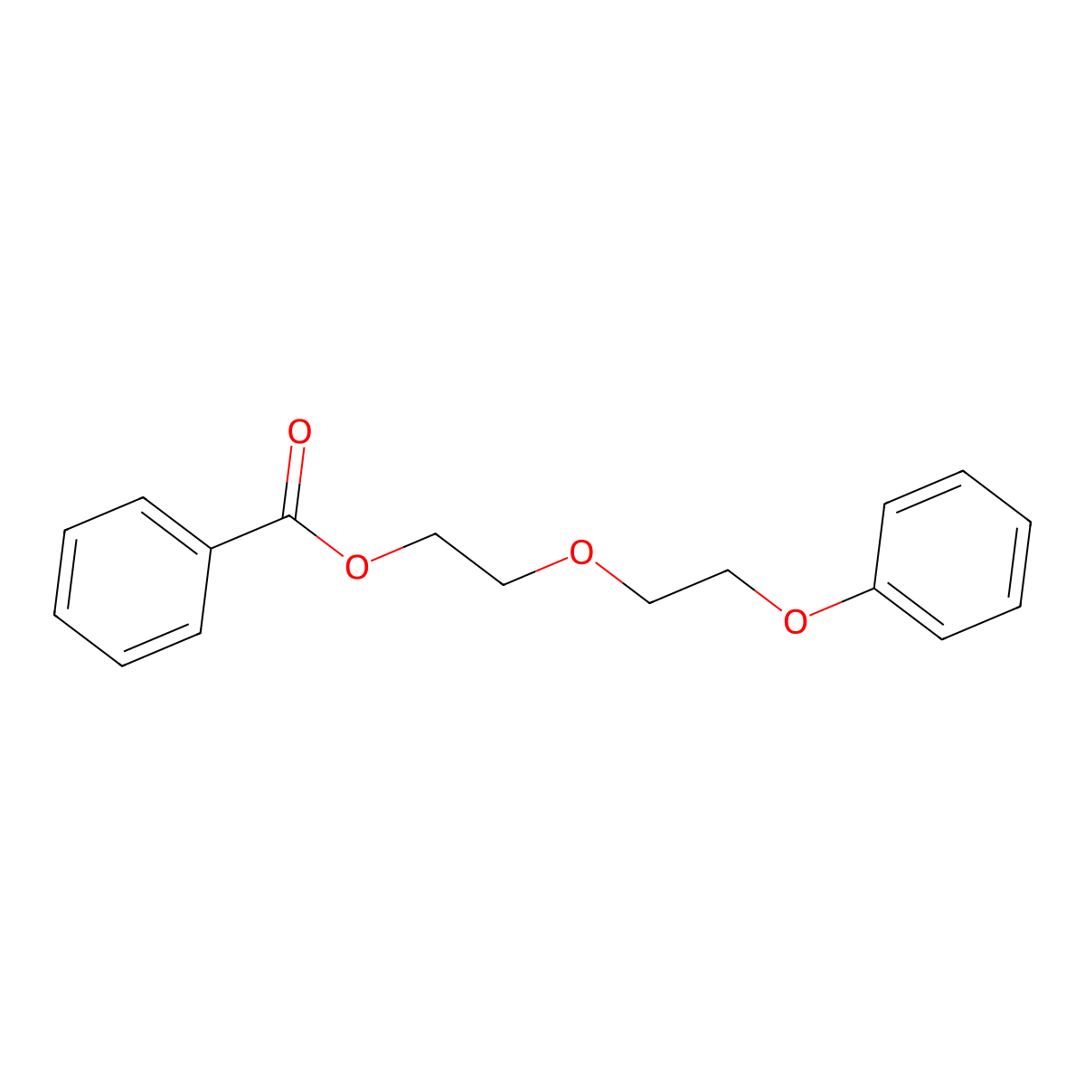 Ethanol, 2-(2-phenoxyethoxy)-, 1-benzoate molecular structure, CAS 67845-81-2