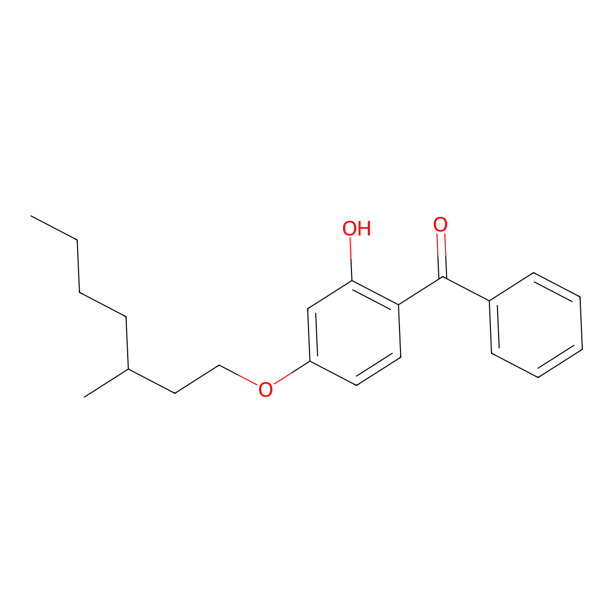 Methanone, [2-hydroxy-4-[(3-methylheptyl)oxy]phenyl]phenyl- molecular structure, CAS 67845-97-0