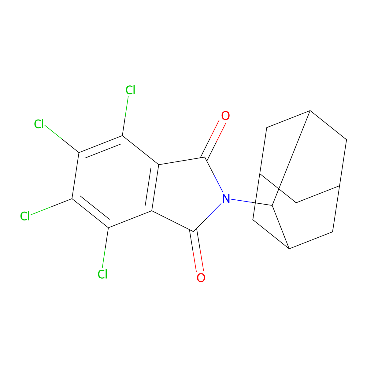 1H-Isoindole-1,3(2H)-dione, 4,5,6,7-tetrachloro-2-tricyclo(3.3.1.13,7)dec-2-yl- molecular structure, CAS 67846-02-0