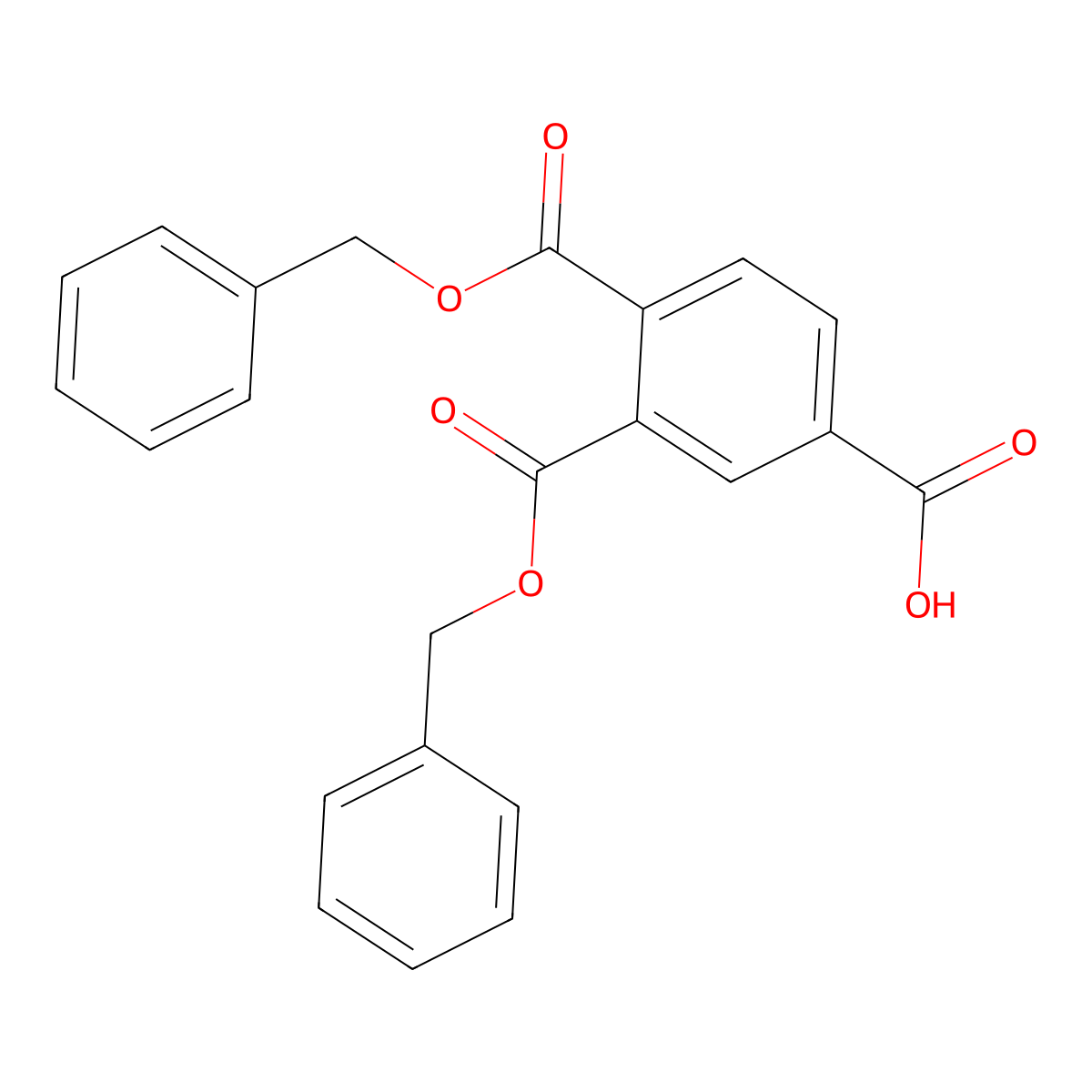 1,2,4-Benzenetricarboxylic acid, 1,2-bis(phenylmethyl) ester molecular structure, CAS 67846-10-0