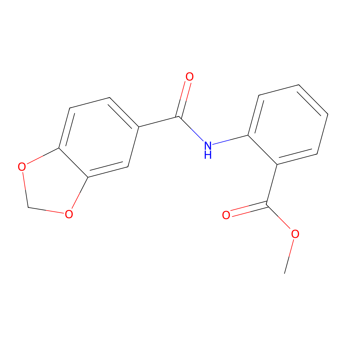 Methyl 2-[(1,3-benzodioxol-5-ylcarbonyl)amino]benzoate molecular structure, CAS 67848-13-9