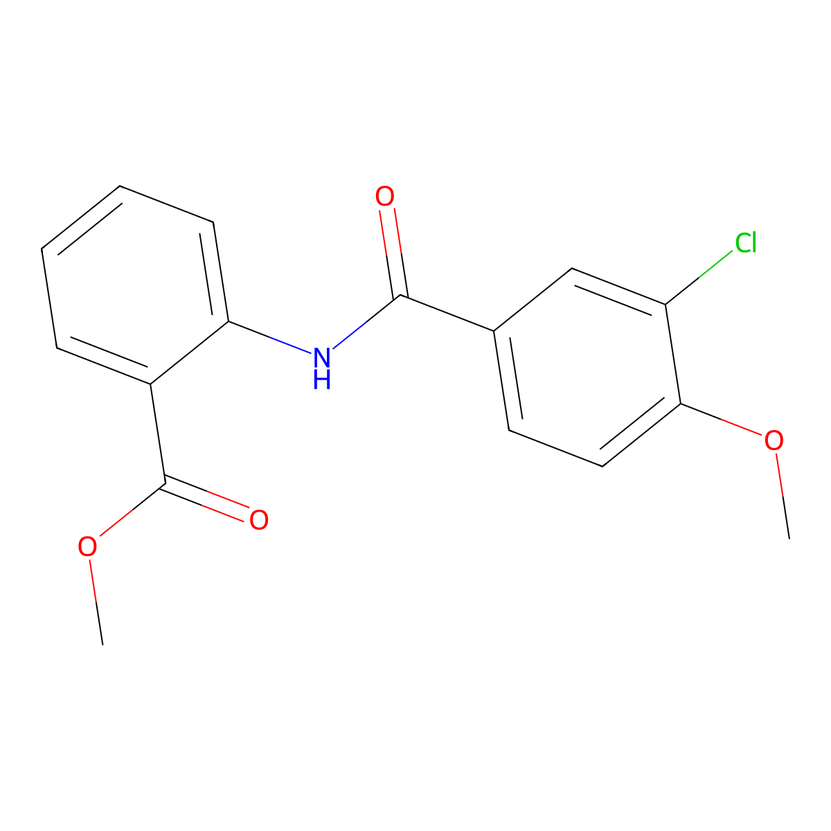 Methyl 2-(3-chloro-4-methoxybenzamido)benzoate molecular structure, CAS 67848-14-0