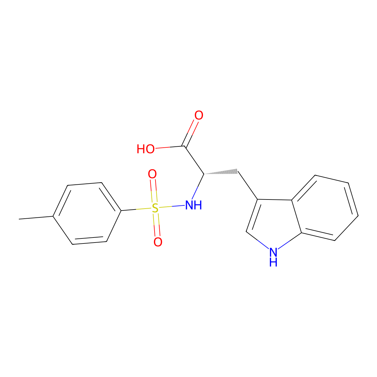 L-Tryptophan, N-[(4-methylphenyl)sulfonyl]- molecular structure, CAS 67850-42-4