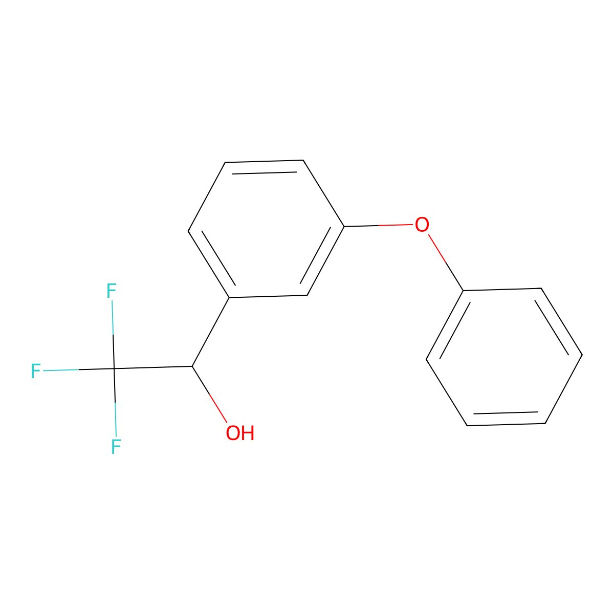 2,2,2-Trifluoro-1-(3-phenoxyphenyl)ethan-1-ol molecular structure, CAS 67851-11-0