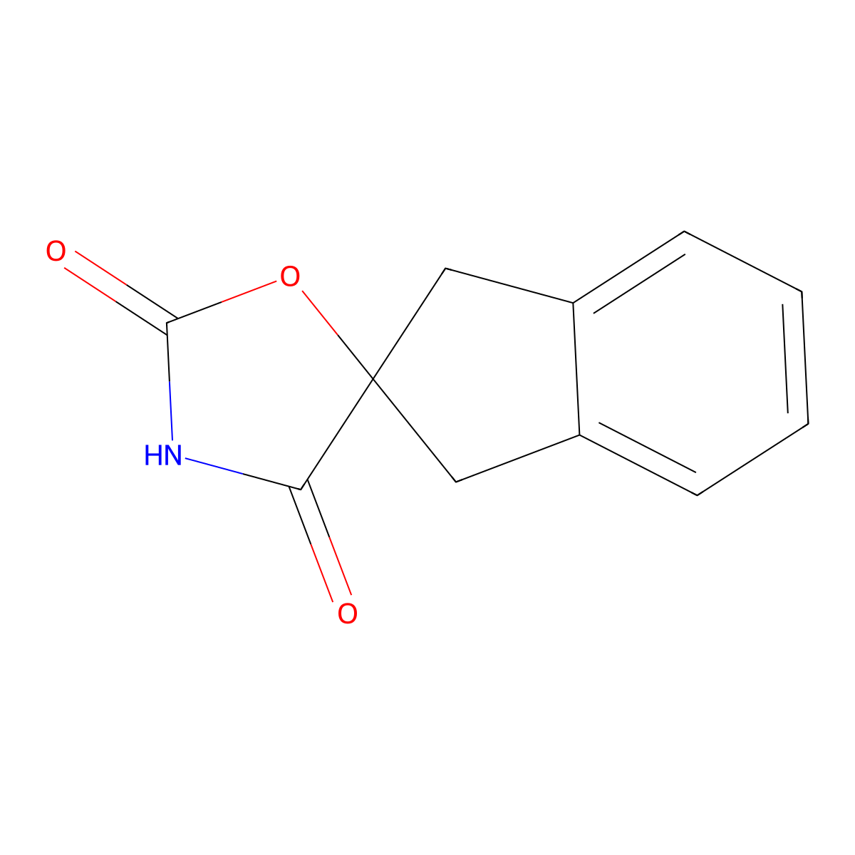 1,3-dihydro-2'H,4'H-spiro[indene-2,5'-[1,3]oxazolidine]-2',4'-dione molecular structure, CAS 67851-71-2