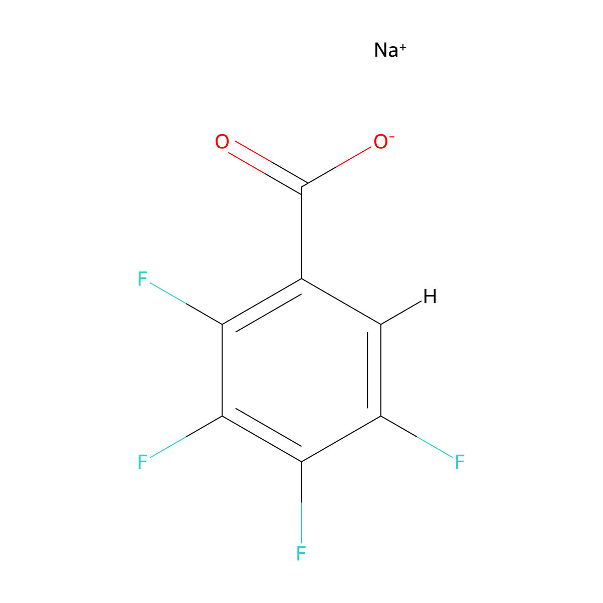 Sodium 2,3,4,5-tetrafluorobenzoate molecular structure, CAS 67852-79-3