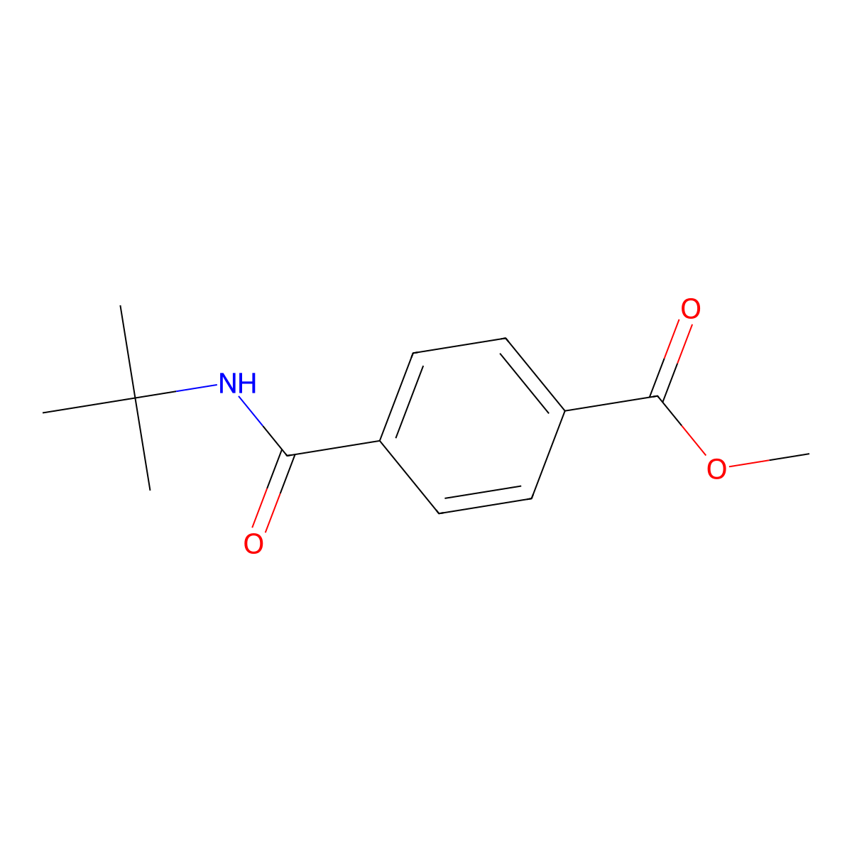 Methyl 4-(tert-butylcarbamoyl)benzoate molecular structure, CAS 67852-98-6