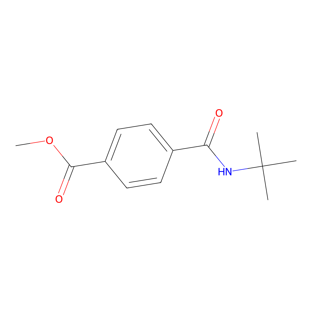 Methyl 4-(tert-butylcarbamoyl)benzoate molecular structure, CAS 67852-98-6