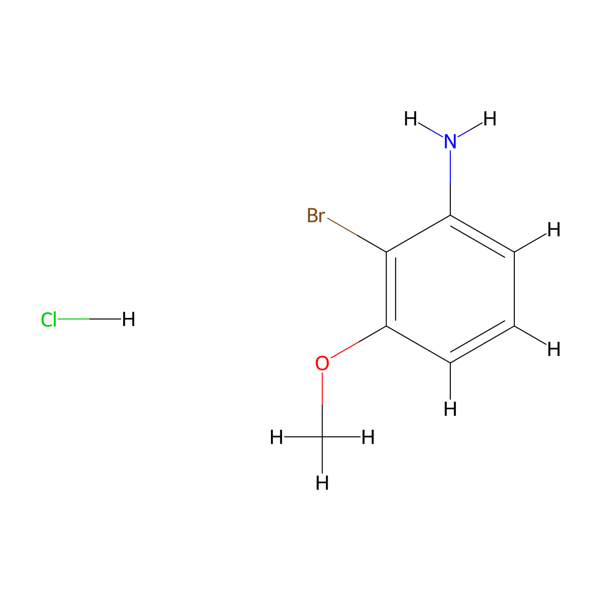 2-Bromo-3-methoxyaniline hydrochloride molecular structure, CAS 67853-38-7