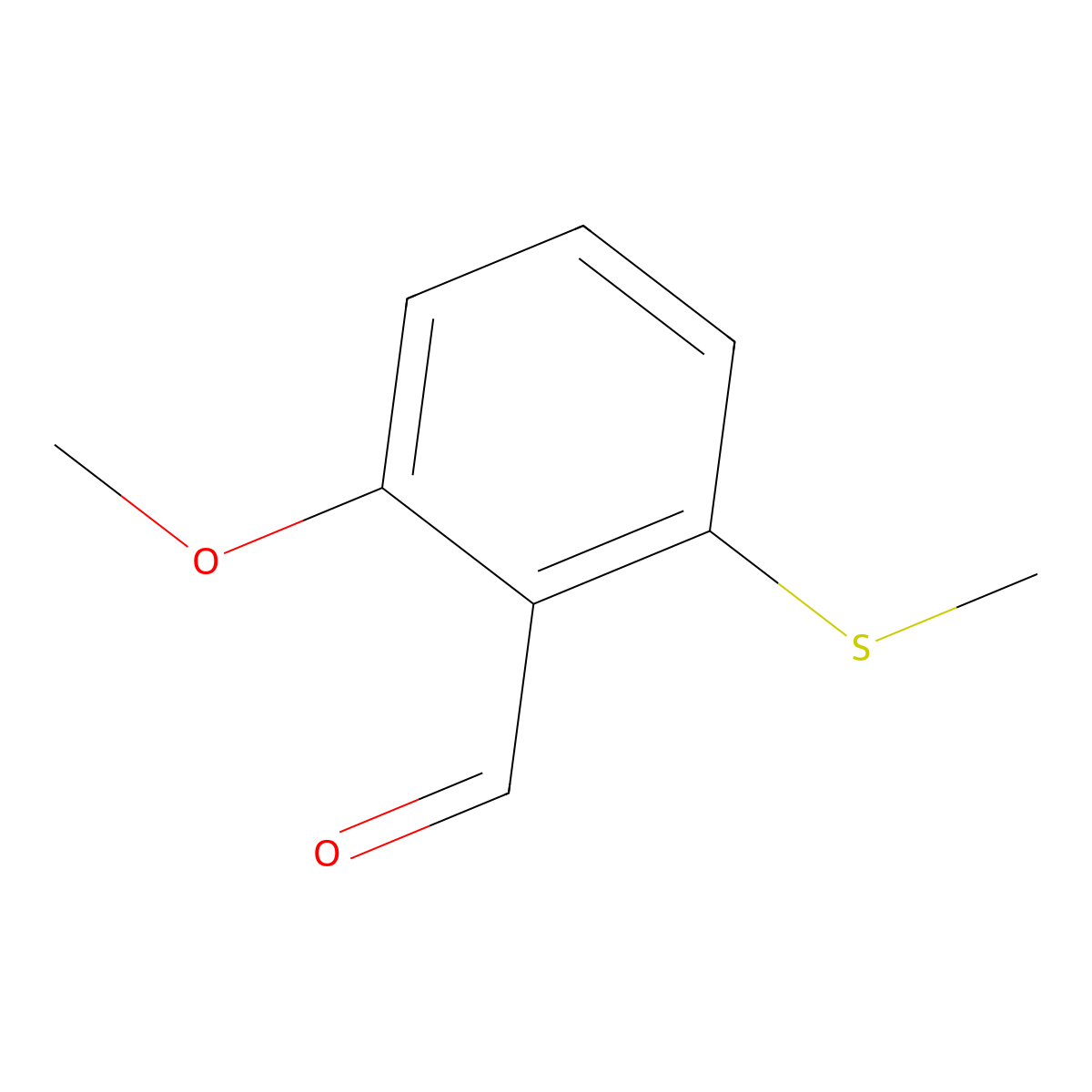 2-Methoxy-6-(methylsulfanyl)benzaldehyde molecular structure, CAS 67853-41-2