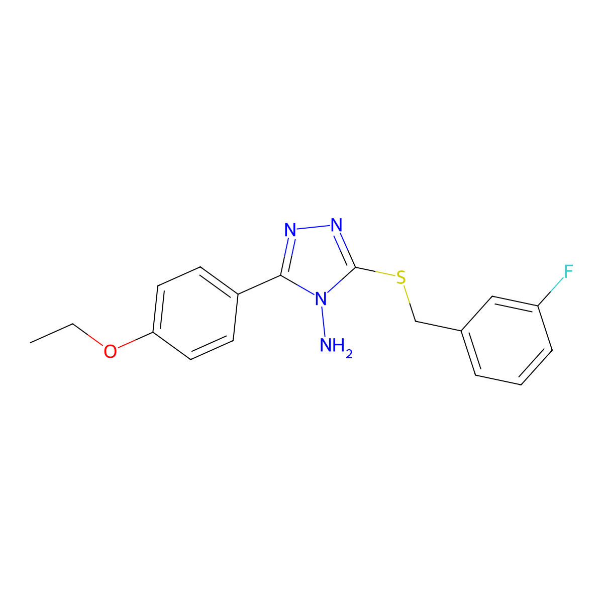 5-(4-Ethoxyphenyl)-3-[(3-fluorophenyl)methylthio]-1,2,4-triazole-4-ylamine molecular structure, CAS 678536-58-8