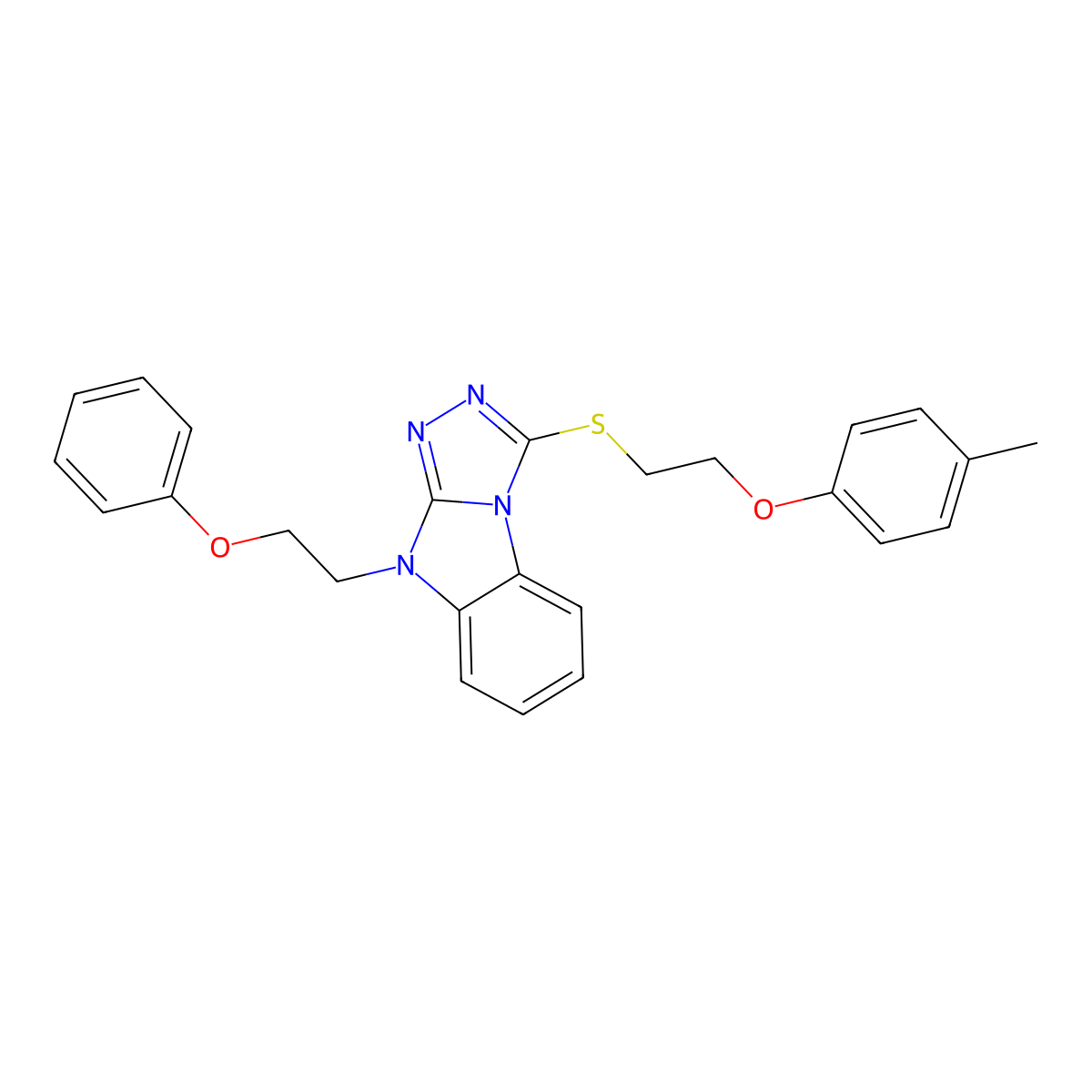 3-{[2-(4-methylphenoxy)ethyl]sulfanyl}-9-(2-phenoxyethyl)-9H-[1,2,4]triazolo[4,3-a]benzimidazole molecular structure, CAS 678536-70-4