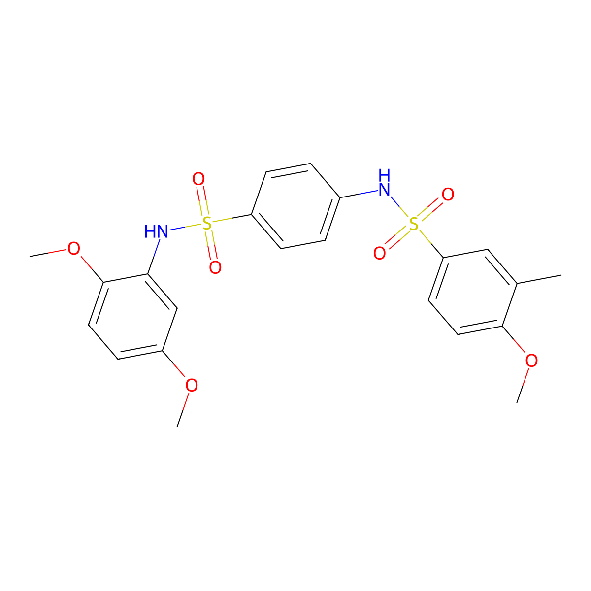N-[4-[(2,5-dimethoxyphenyl)sulfamoyl]phenyl]-4-methoxy-3-methylbenzenesulfonamide molecular structure, CAS 678542-08-0