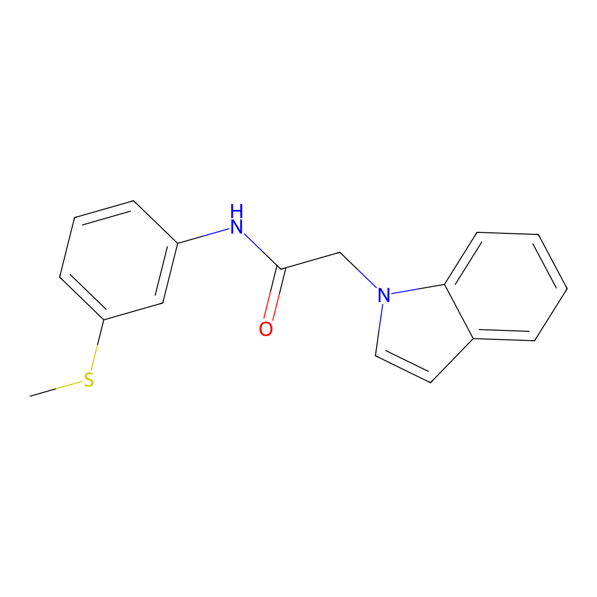 2-(1H-indol-1-yl)-N-(3-(methylthio)phenyl)acetamide molecular structure, CAS 678542-67-1