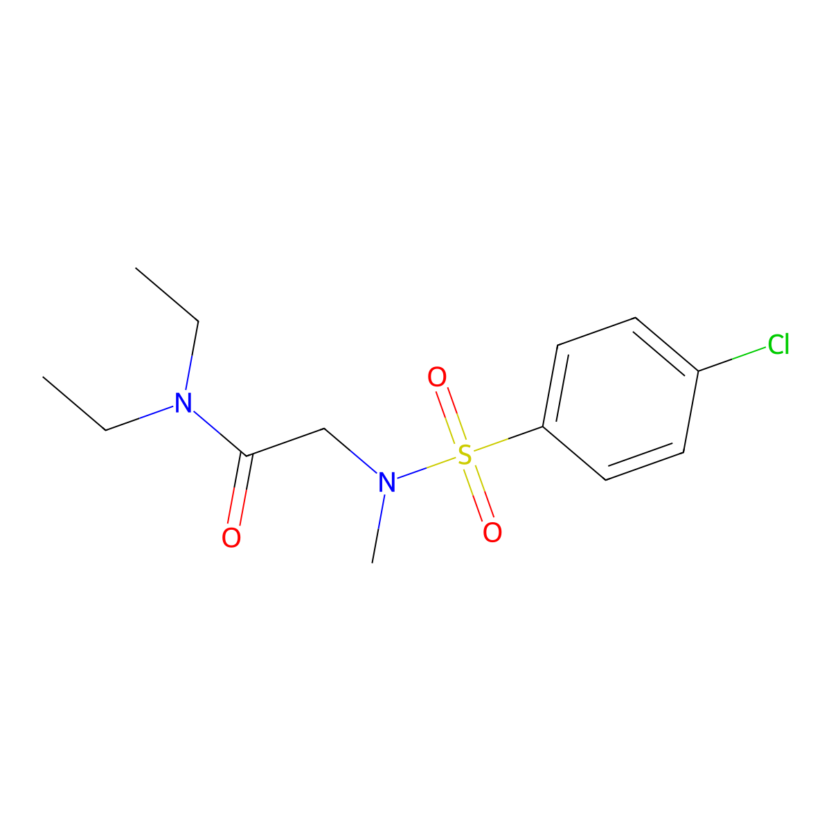 2-[(4-chlorophenyl)sulfonyl-methylamino]-N,N-diethylacetamide molecular structure, CAS 678544-28-0