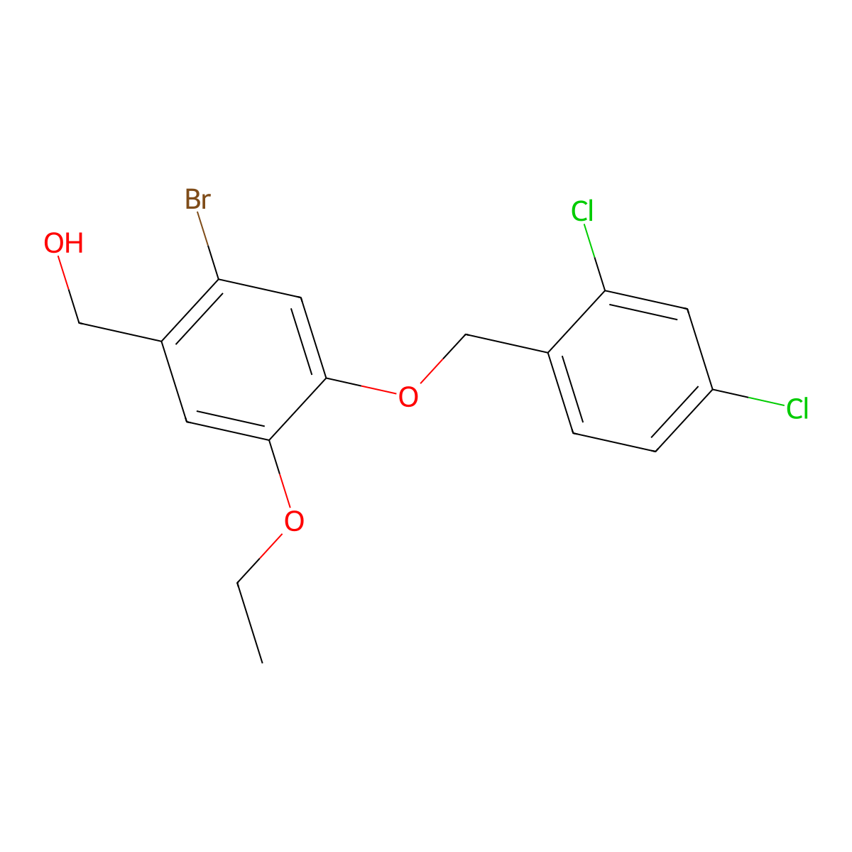 [2-Bromo-4-[(2,4-dichlorophenyl)methoxy]-5-ethoxyphenyl]methanol molecular structure, CAS 678546-96-8