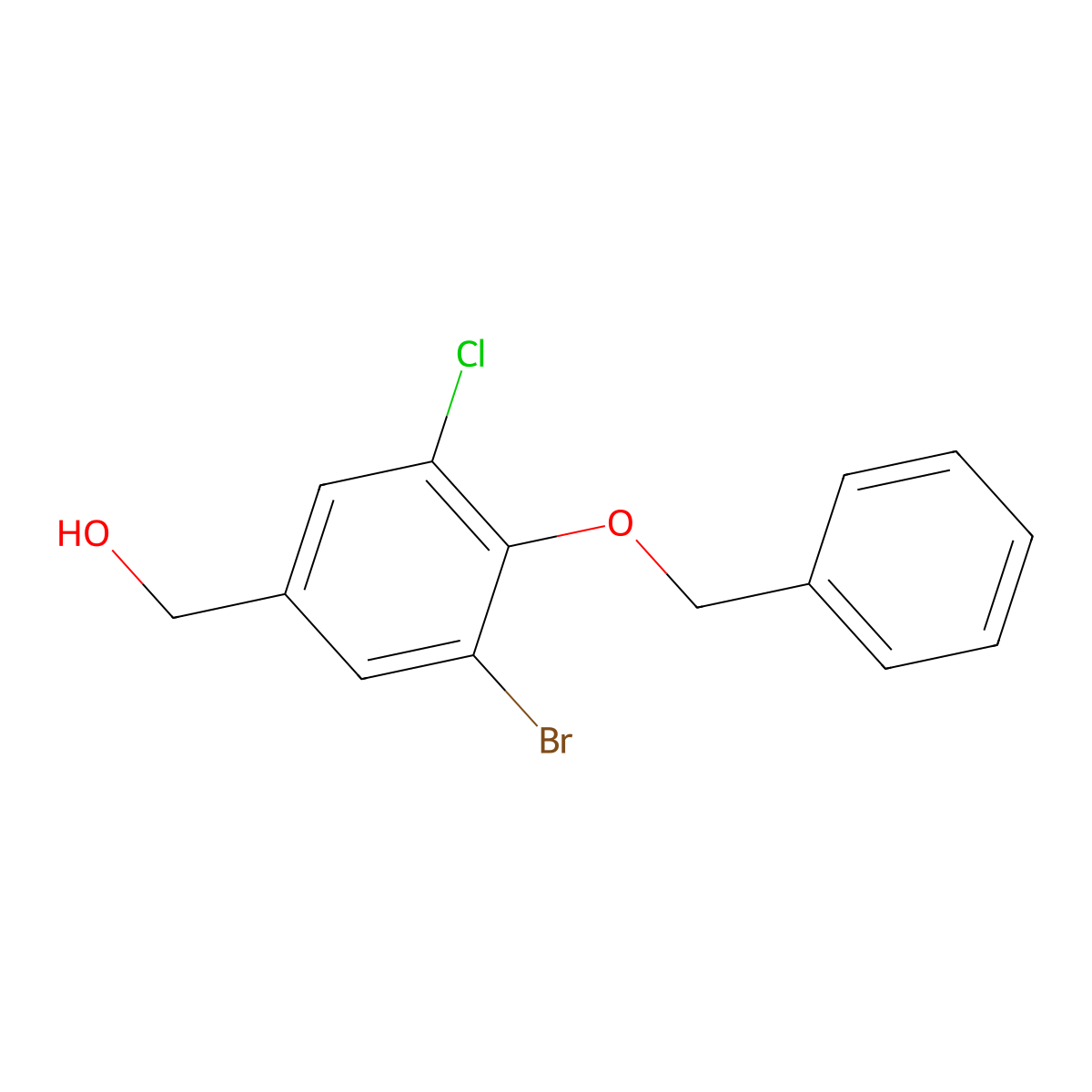 (4-(Benzyloxy)-3-bromo-5-chlorophenyl)methanol molecular structure, CAS 678547-97-2