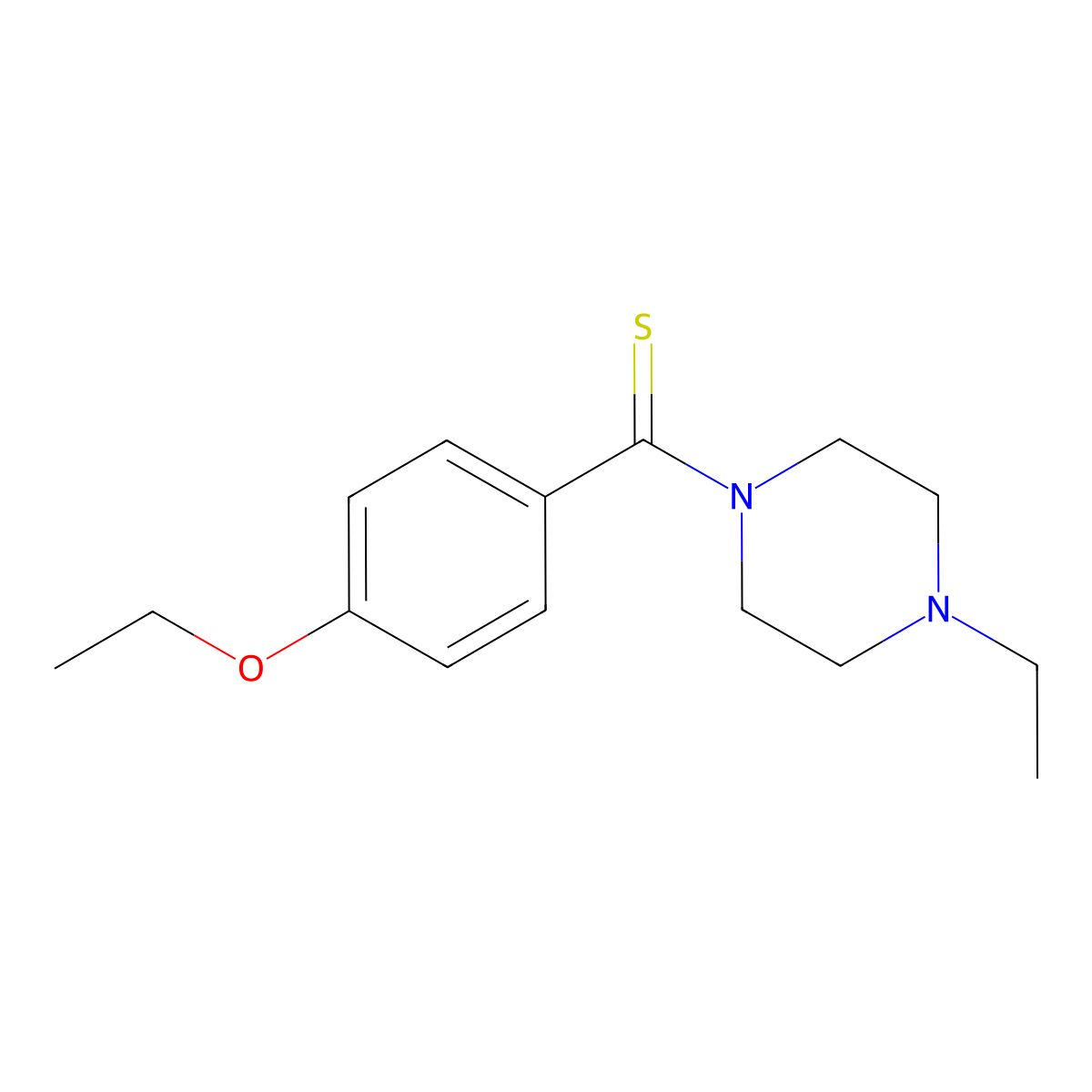 (4-Ethoxyphenyl)(4-ethylpiperazin-1-yl)methanethione molecular structure, CAS 678548-02-2