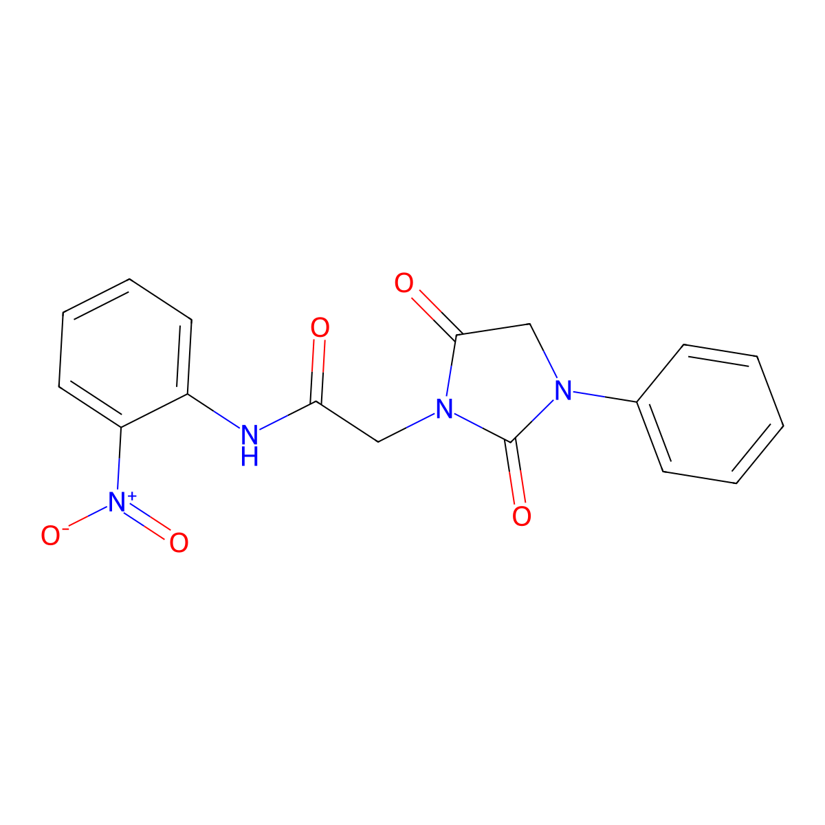 2-(2,5-dioxo-3-phenylimidazolidin-1-yl)-N-(2-nitrophenyl)acetamide molecular structure, CAS 678548-69-1