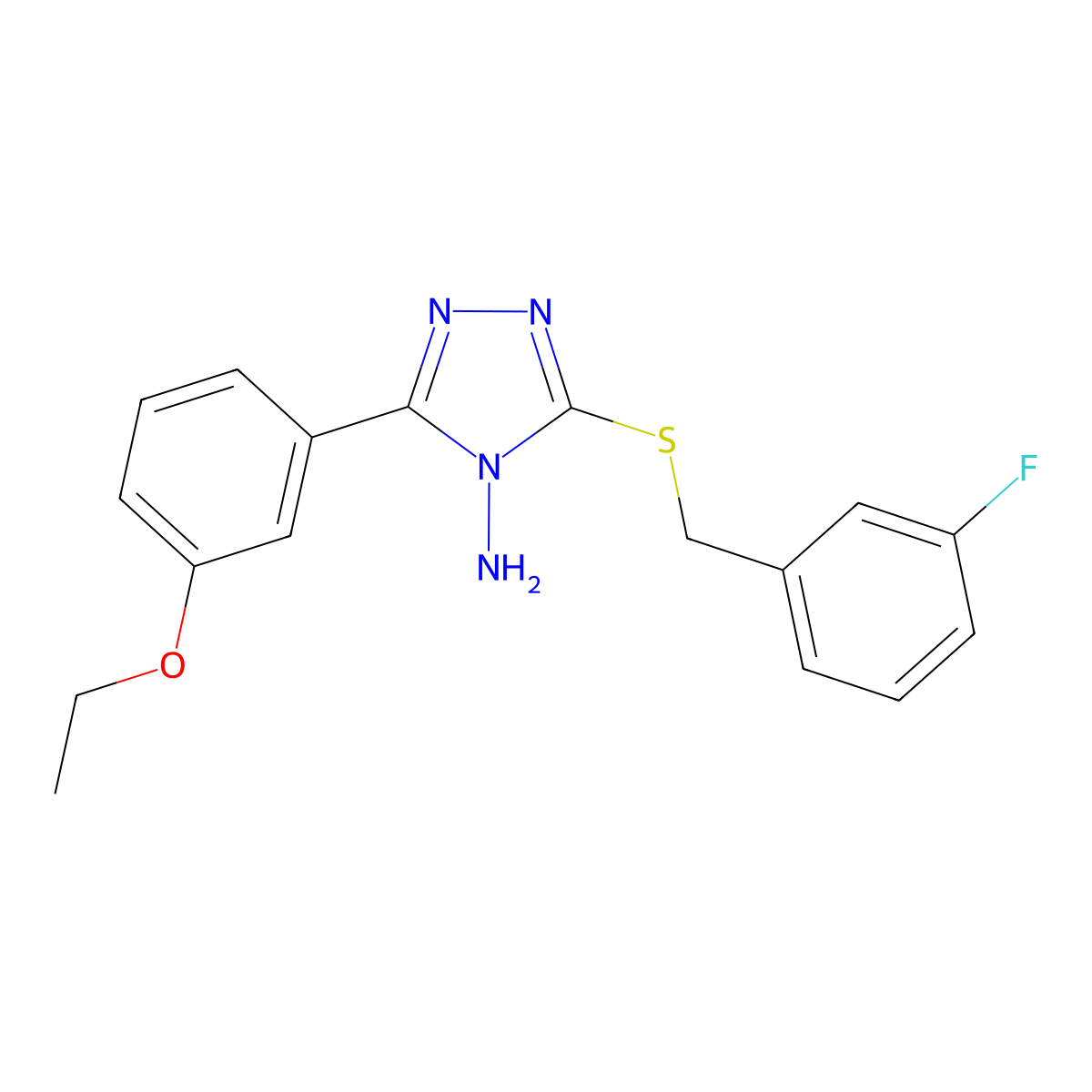 5-(3-Ethoxyphenyl)-3-[(3-fluorophenyl)methylthio]-1,2,4-triazole-4-ylamine molecular structure, CAS 678549-25-2